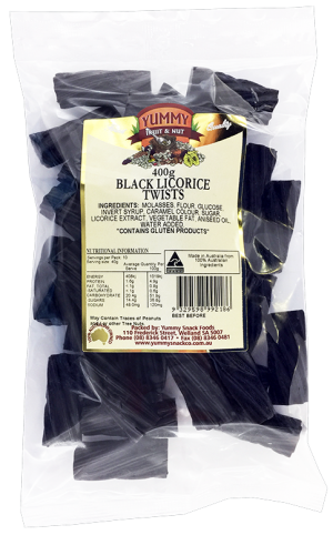 Licorice Twists Black 400g