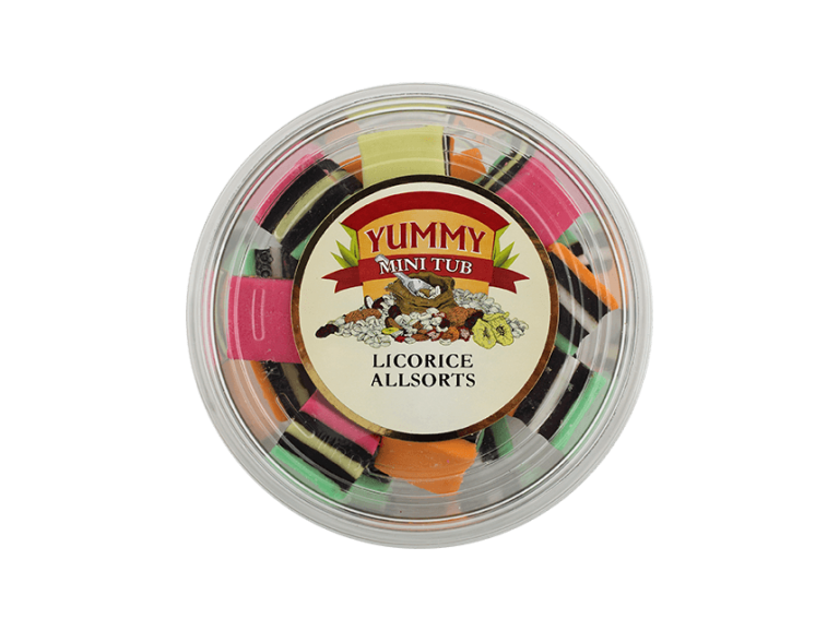 Mini Tub Licorice Allsorts 250g Yummy Snack Foods