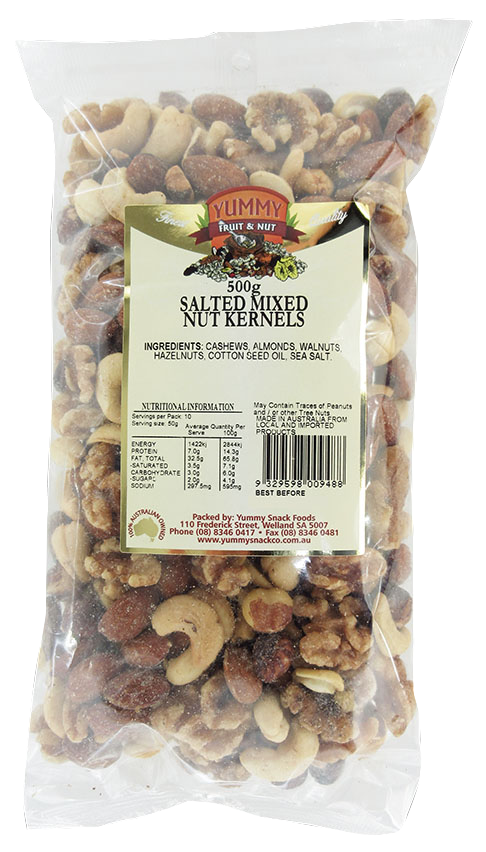 Mixed Nut Kernels Salted 500g